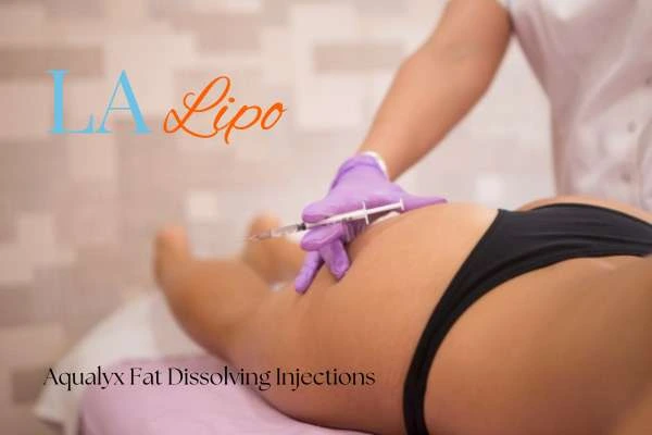 Woman having fat dissolving injections Knightsbridge on thighs
