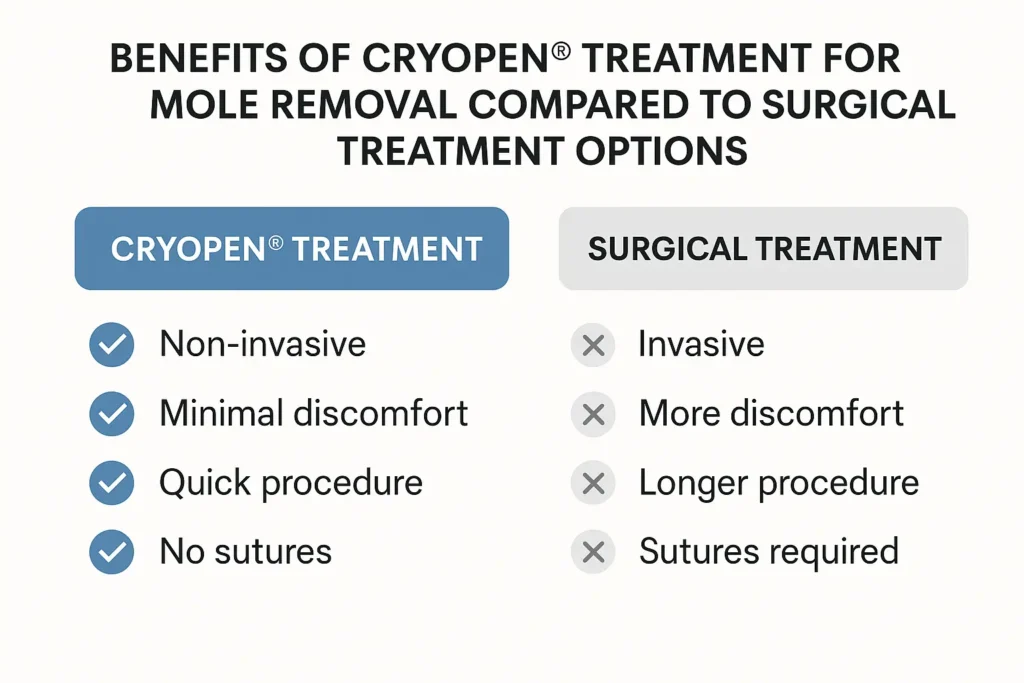 Benefits of facial mole removal Knightsbridge - call our team today to book a consultation